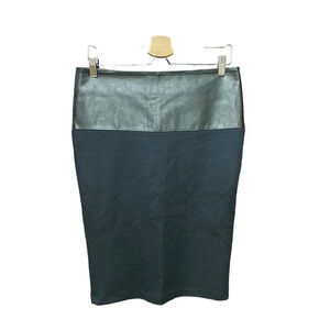 Jarbo Leather Band Pencil Skirt in Black‎ Size 38 / US 8-10